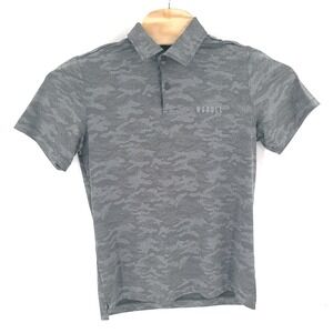 NoBull Shirt Mens Medium Gray Camo Polo Golf Athletic Gym Workout Lightweight
